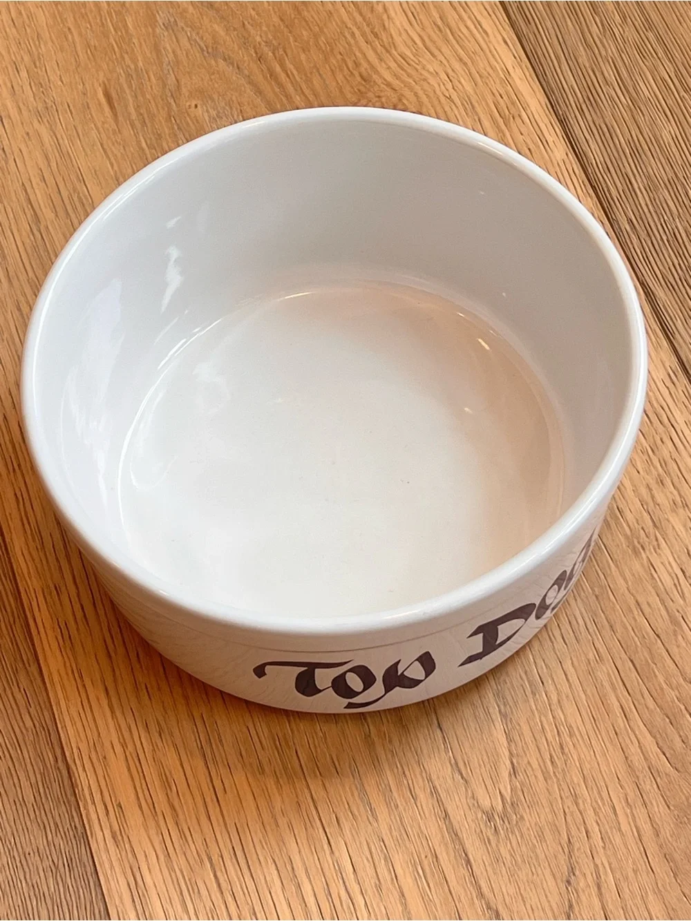 Clay Design TOP DOG Ceramic Dog Bowl White Blue Large Pet Food Water Dish